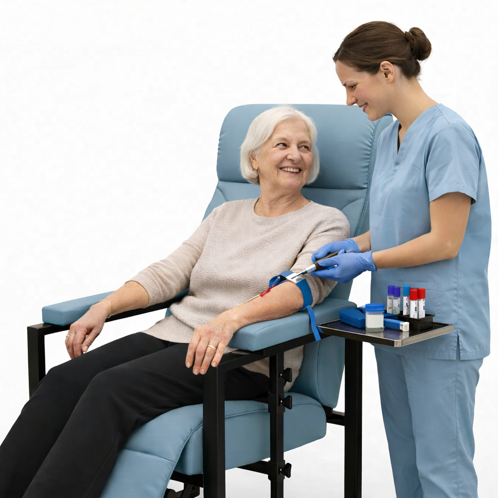 Poltrona para coleta de sangue